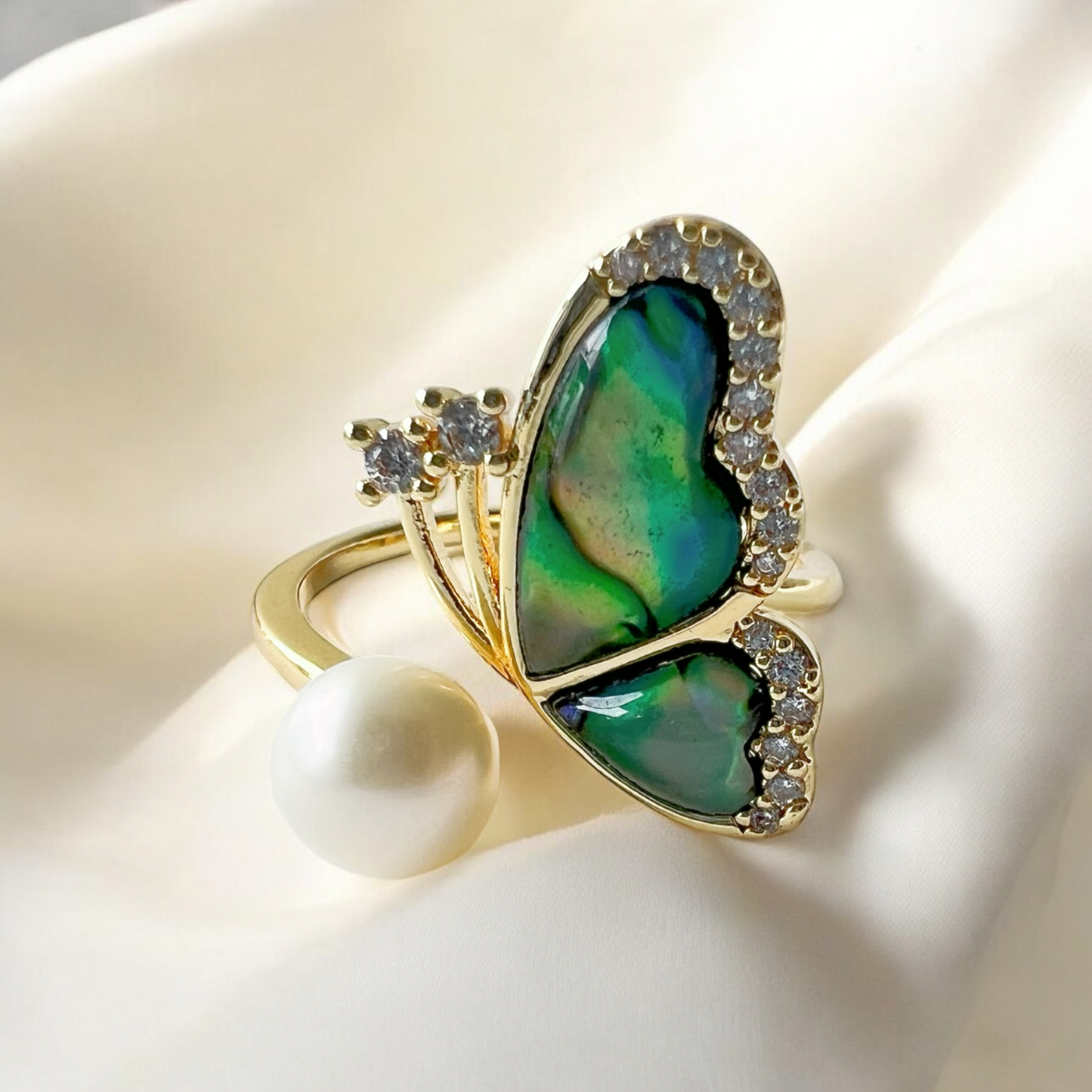 Mother of Pearl Butterfly Ring