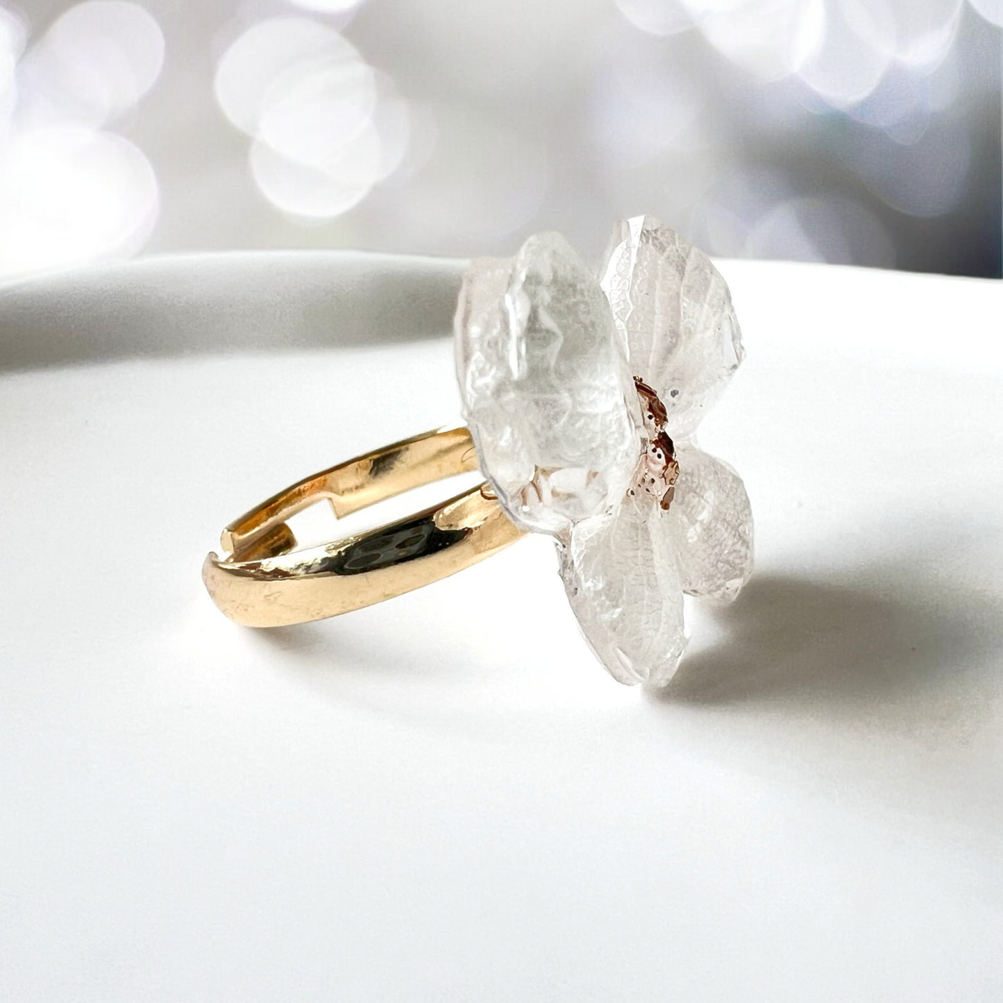 Crystal Hydrangea Ring