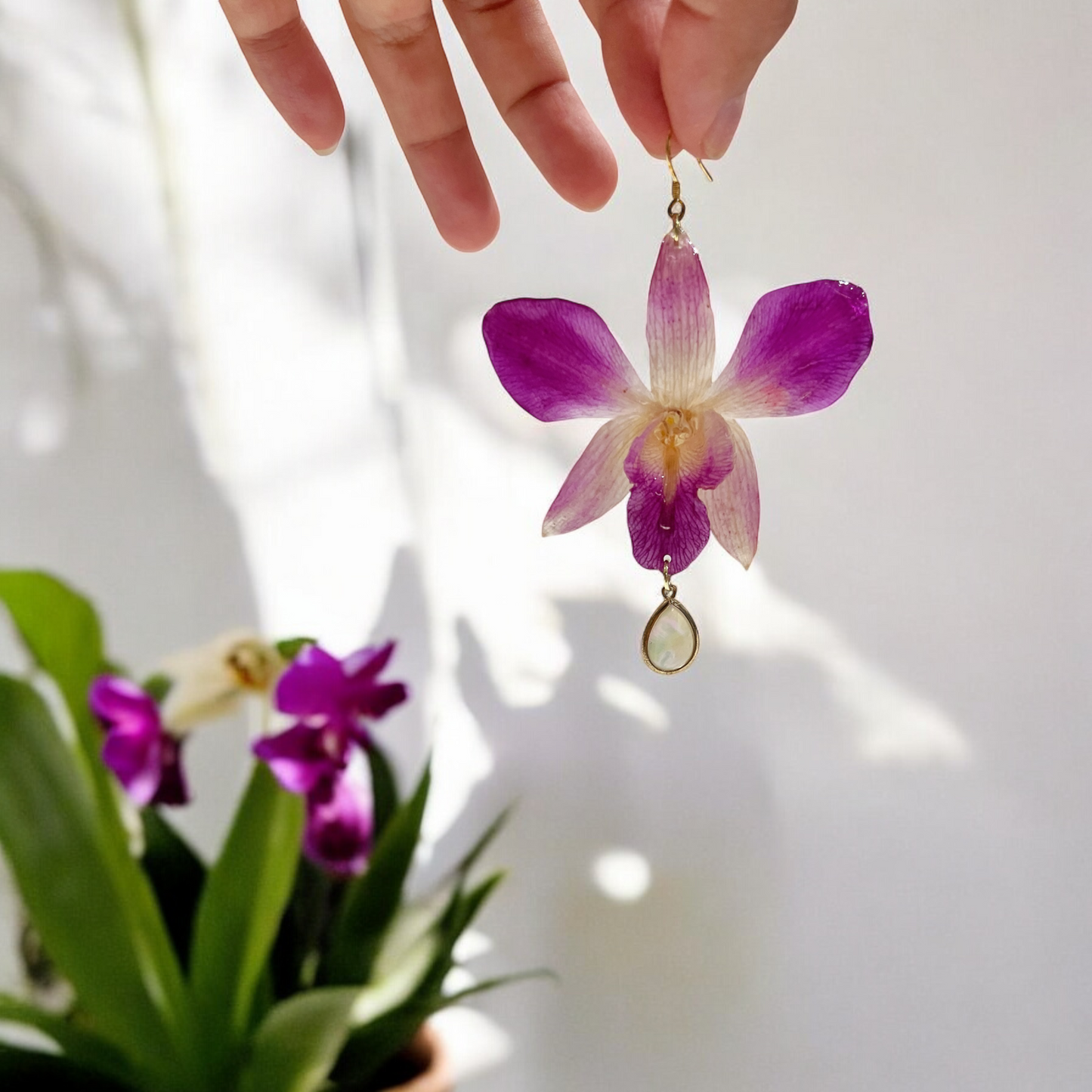 Hawaiian Orchid Earrings