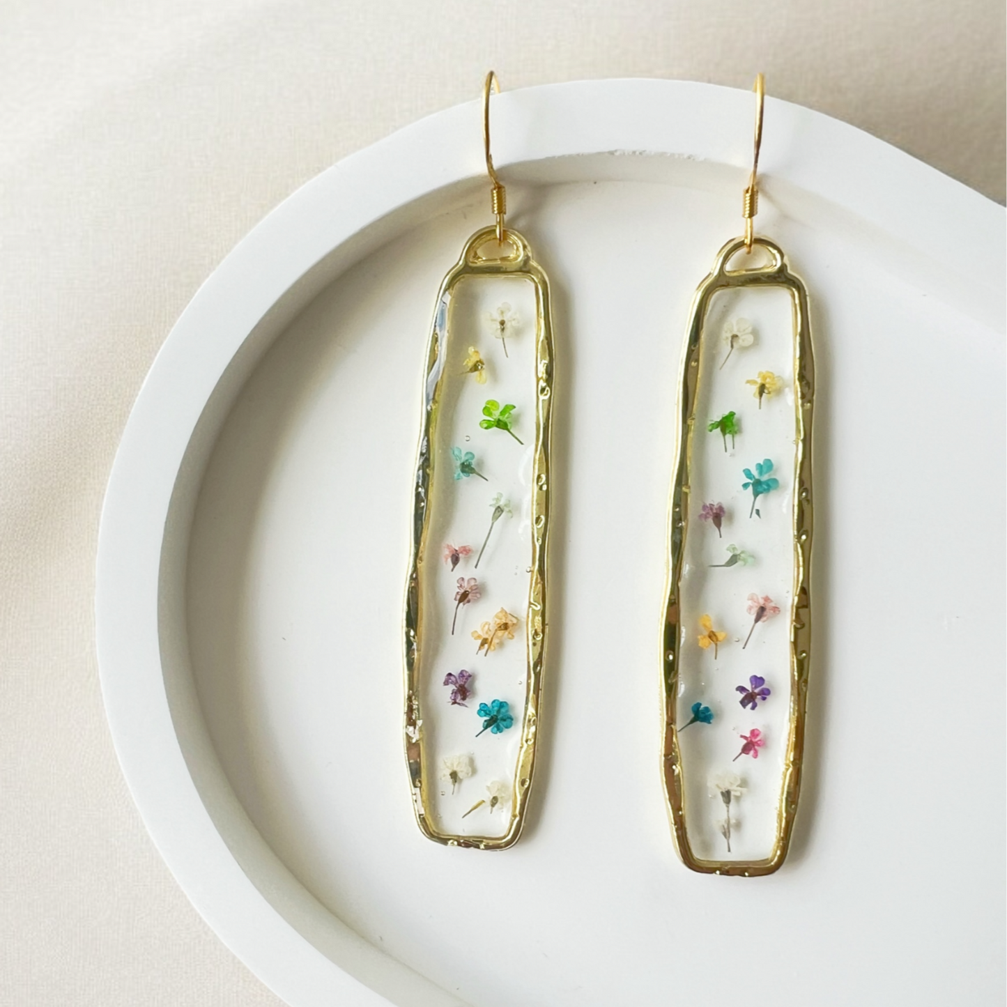 Rainbow Flora Bar Earrings