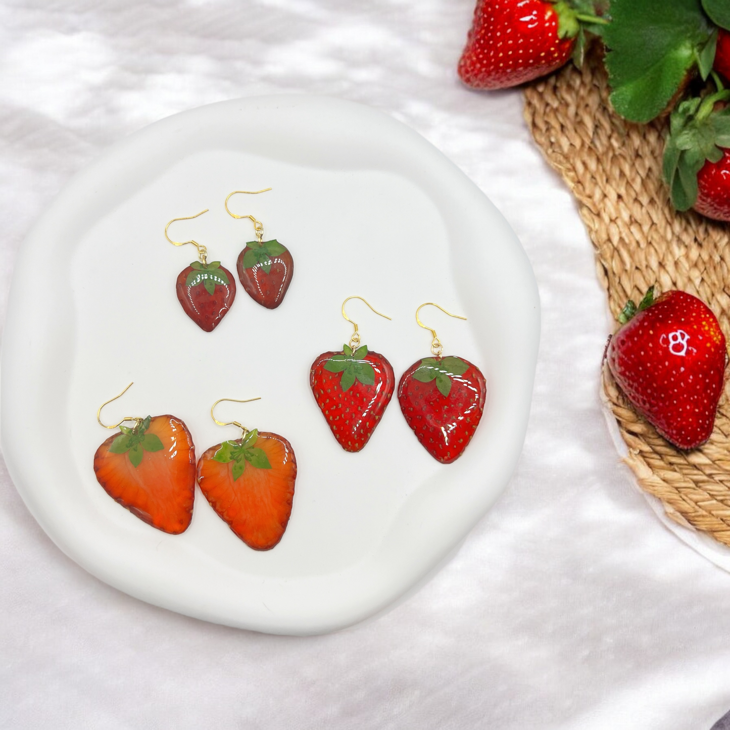 Real Strawberry Earrings