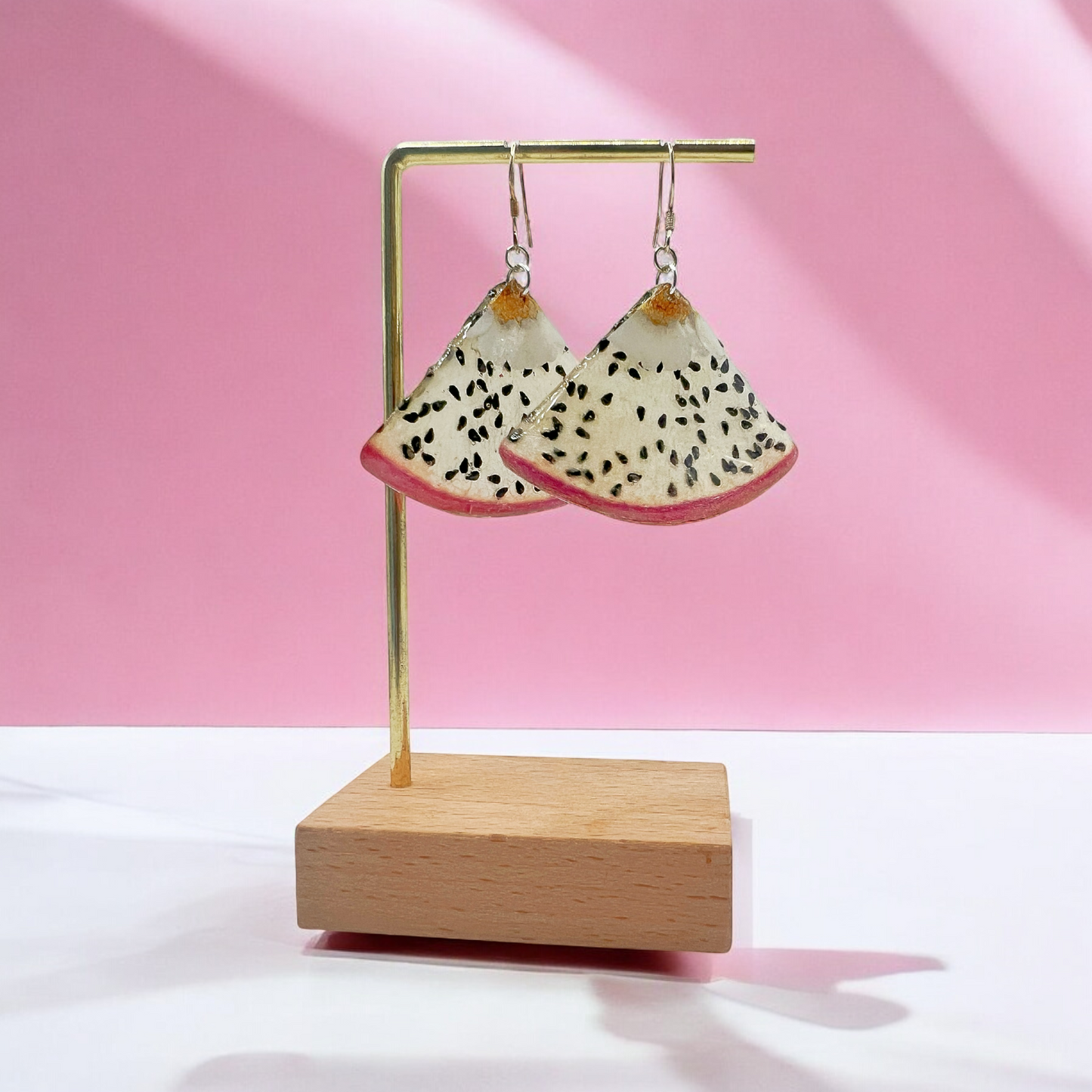 Real Dragon Fruit & Daisy Earrings