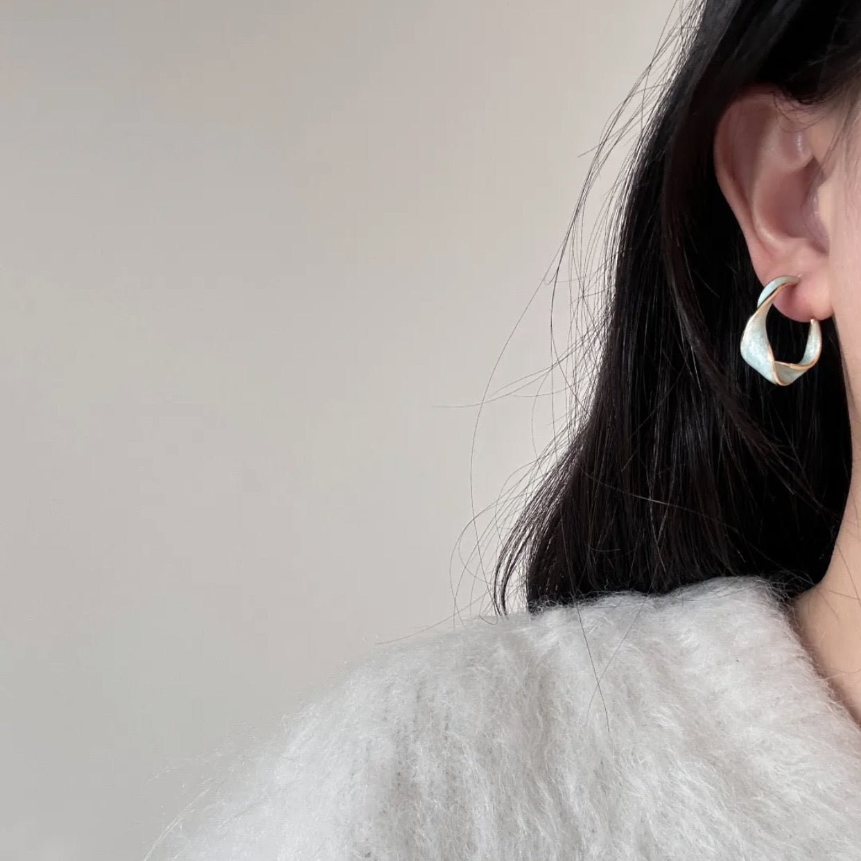 Twist Hoops Enamel Earrings