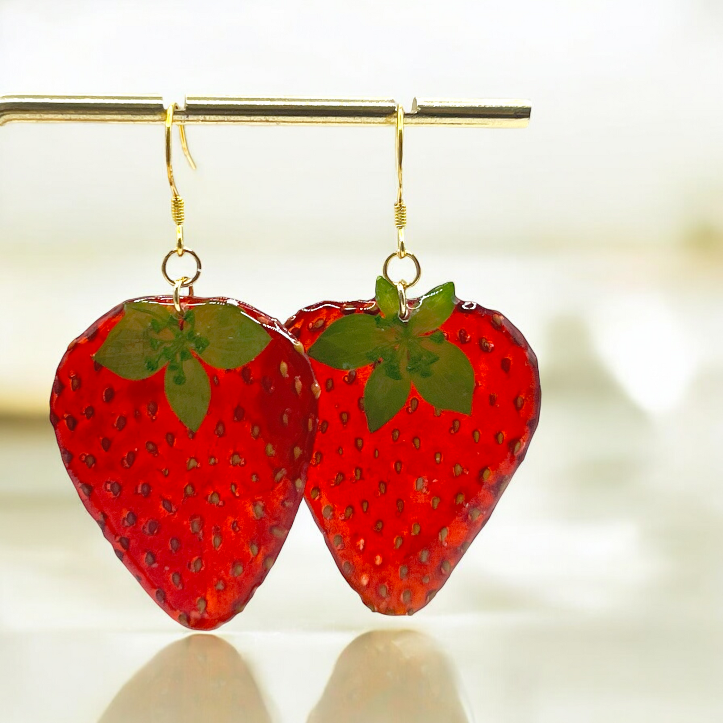 Real Strawberry Earrings