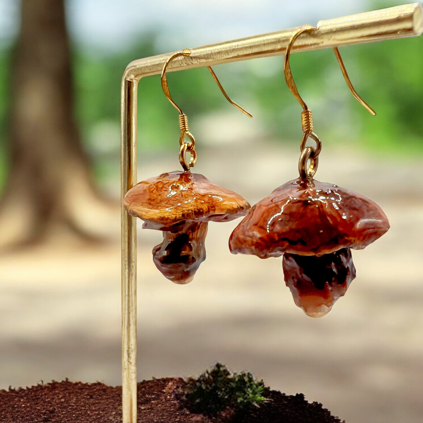 Real Mushroom Earrings