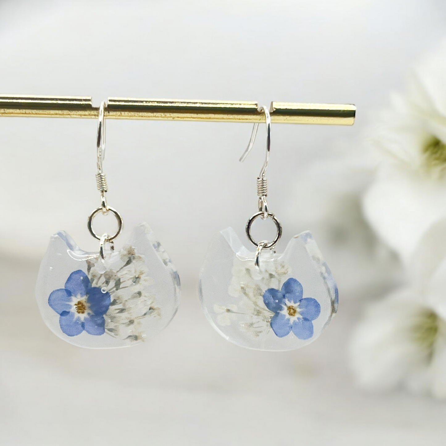 Forget-Me-Not Kitty Earrings