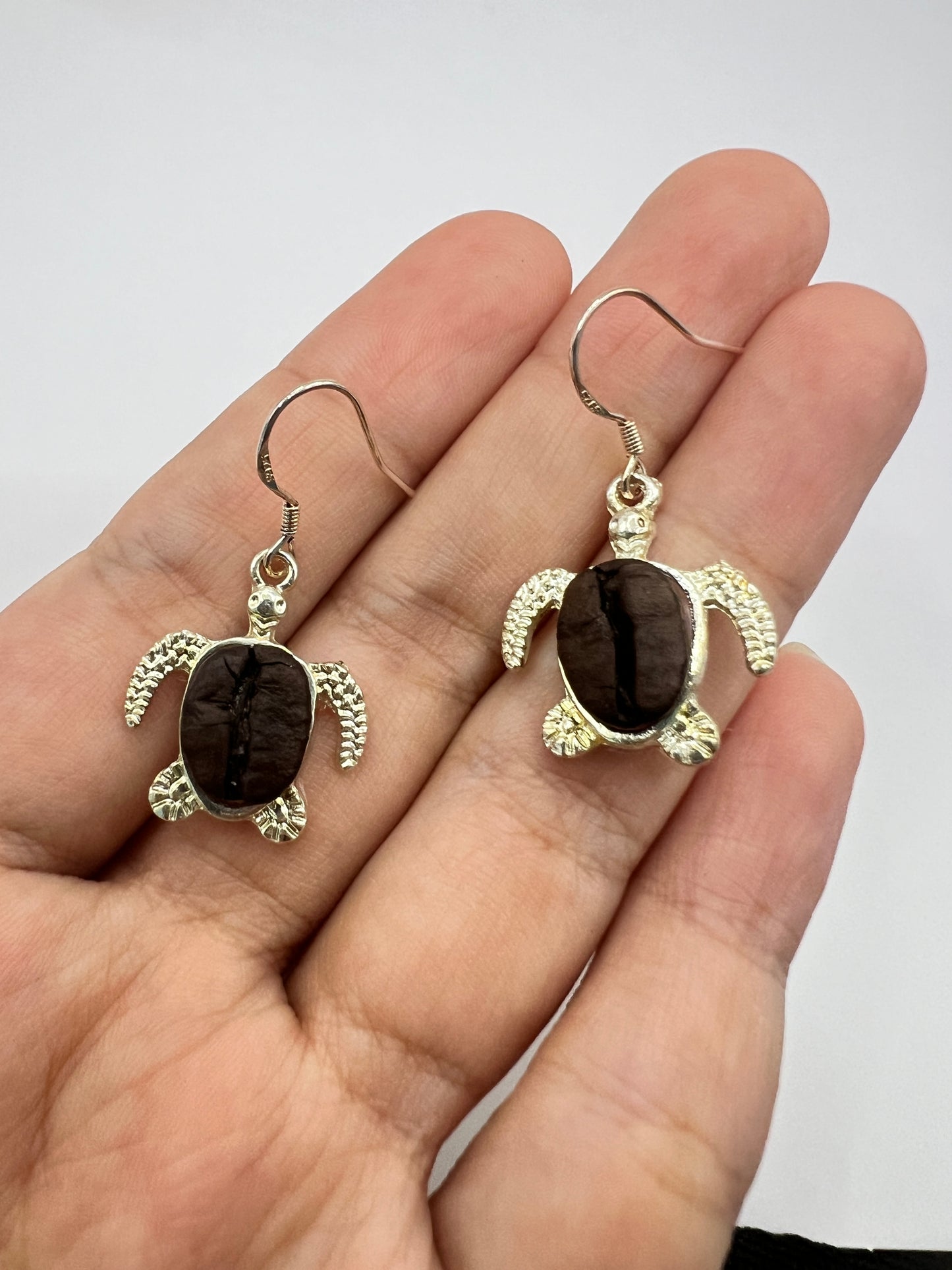 Coffee Bean Turtle Earrings