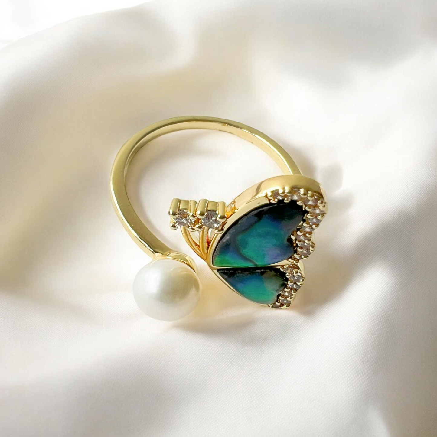 Mother of Pearl Butterfly Ring