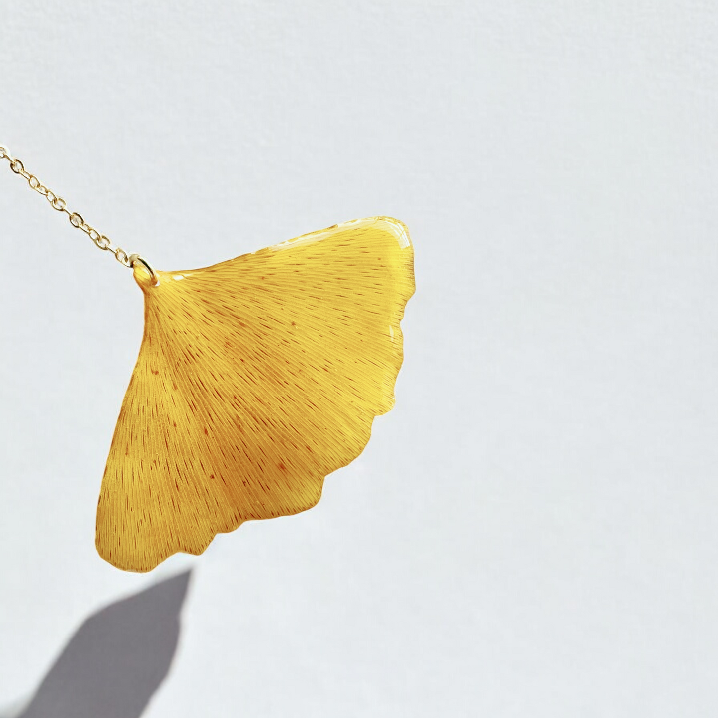 Golden Ginkgo Chain Earrings