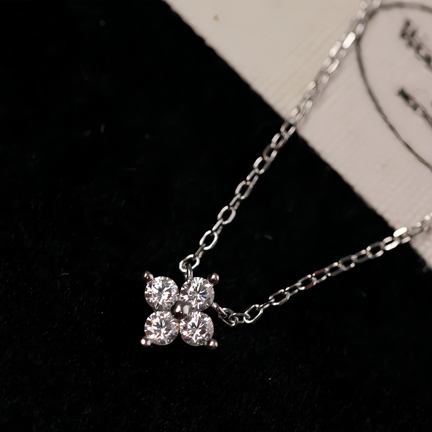 Crystal Clover Pendant Necklace