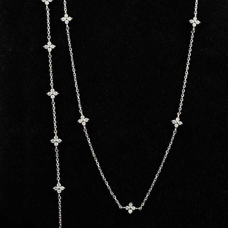 Crystal Clover Station Necklace