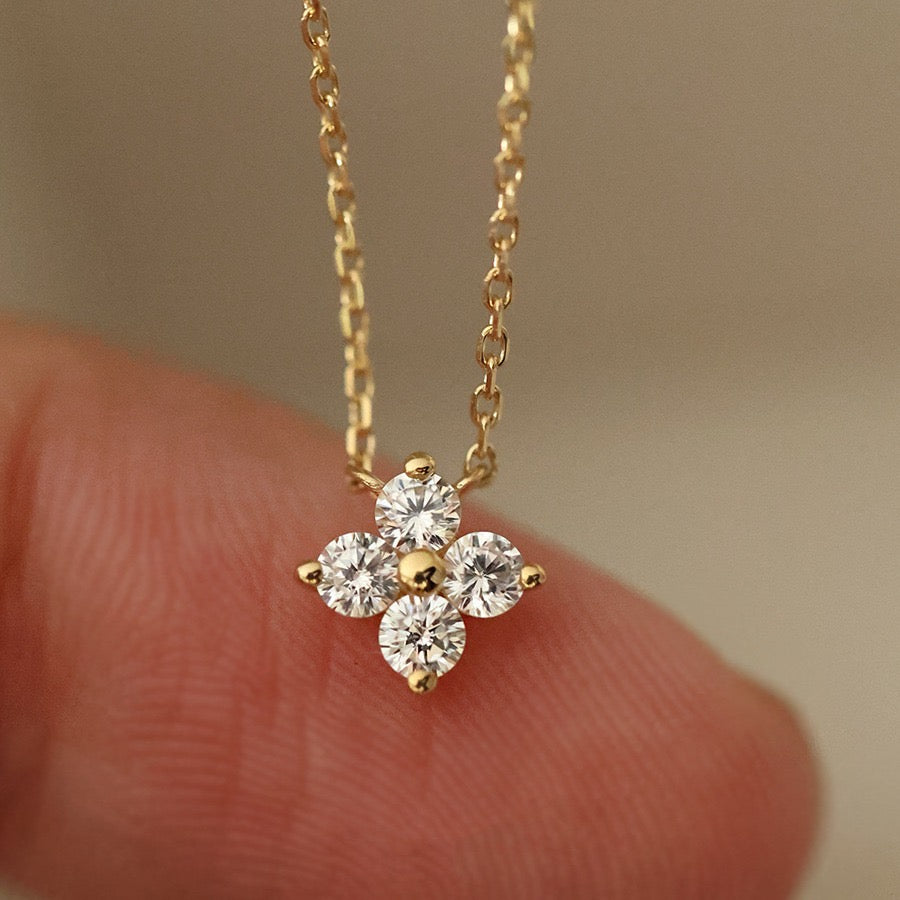 Crystal Clover Pendant Necklace