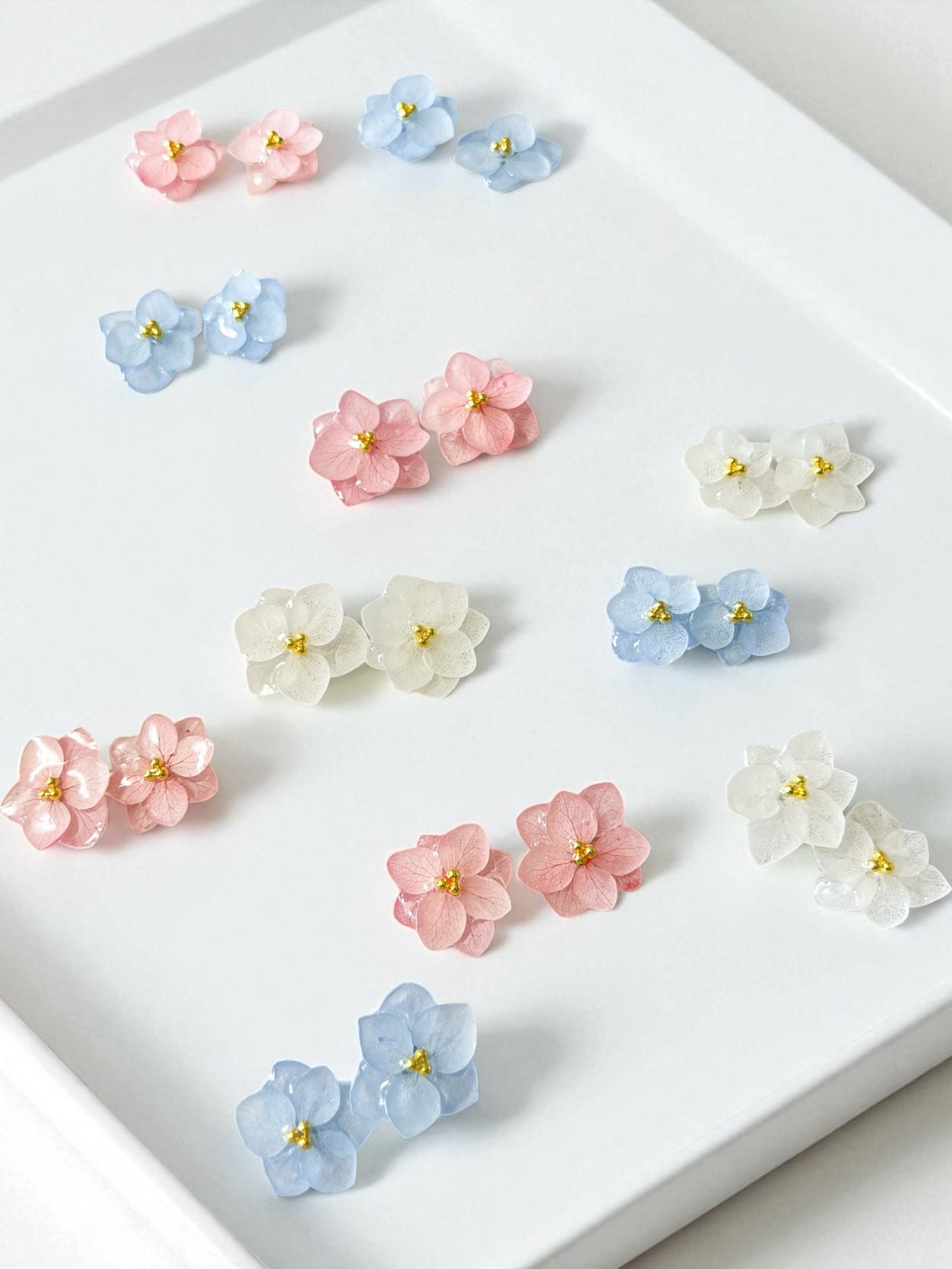 Hydrangea Earrings with Pearls