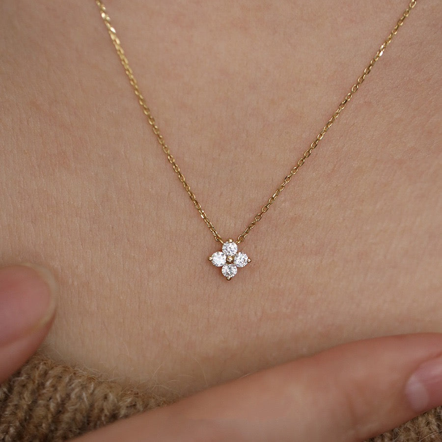 Crystal Clover Pendant Necklace