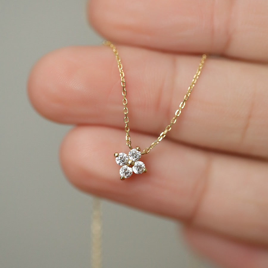 Crystal Clover Pendant Necklace