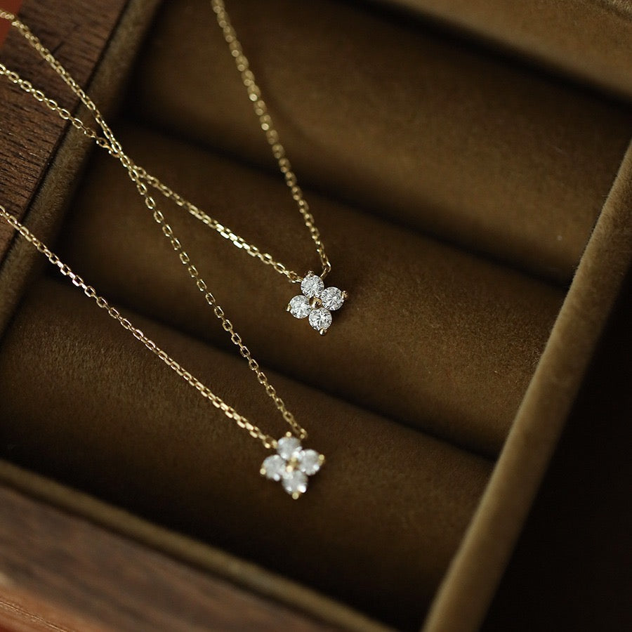 Crystal Clover Pendant Necklace