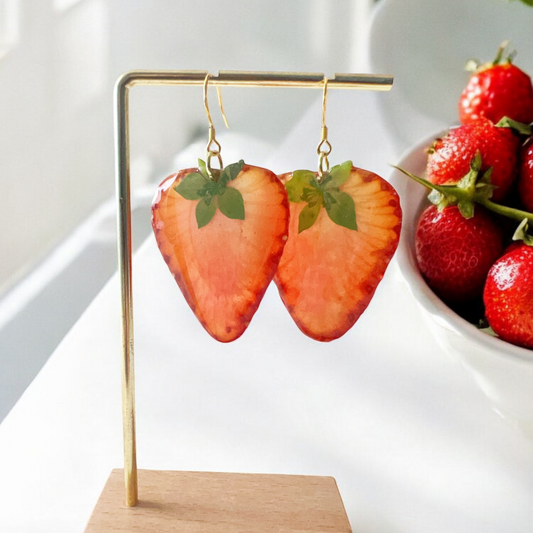 Real Strawberry Earrings