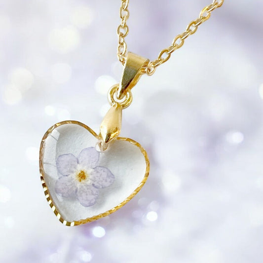 Forget-Me-Not Heart Necklace