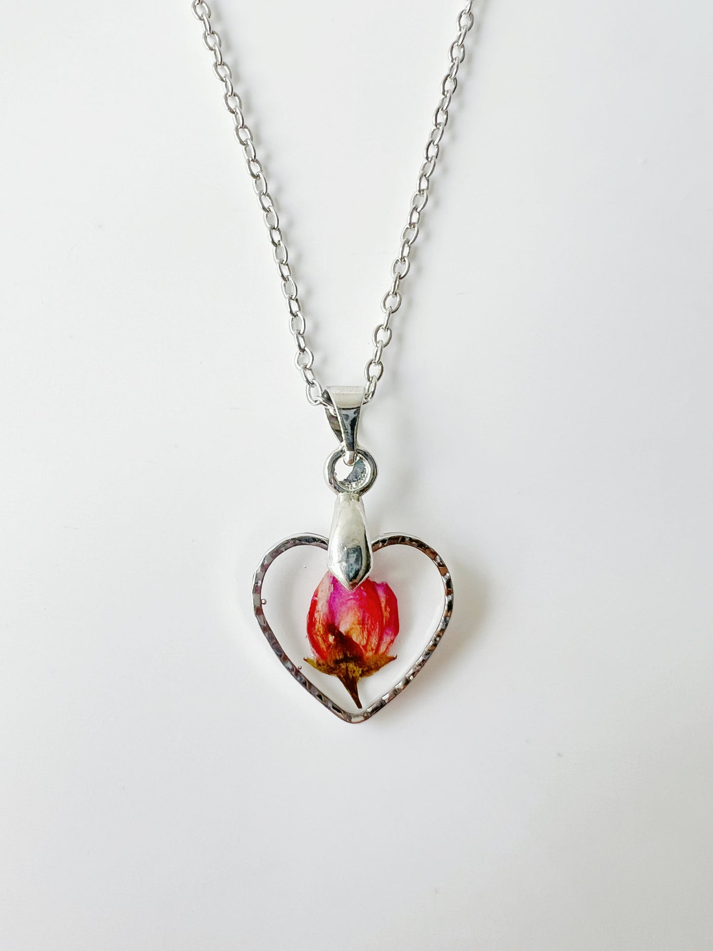 Red Boronia Heart Necklace