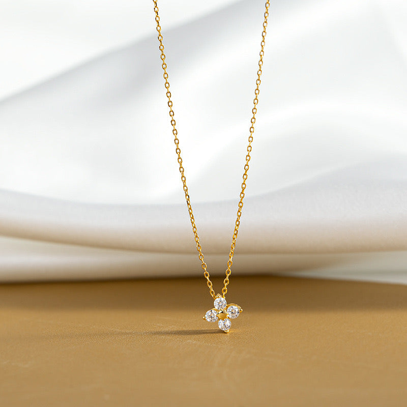 Crystal Clover Pendant Necklace