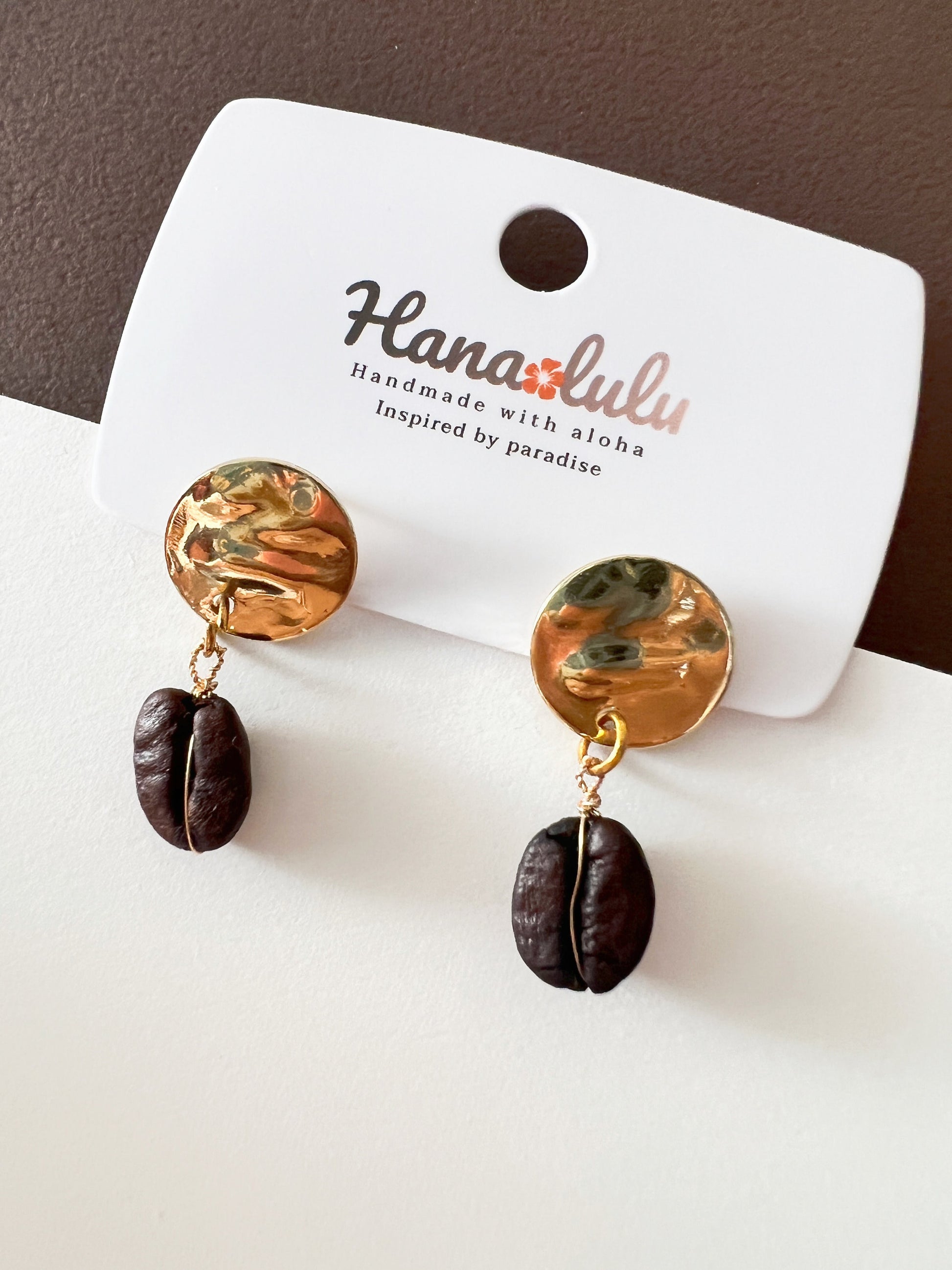 Real coffee bean gold earrings, minimalist dangle earrings, botanical jewelry, gift for coffee lover, barista gift, coffee accessories